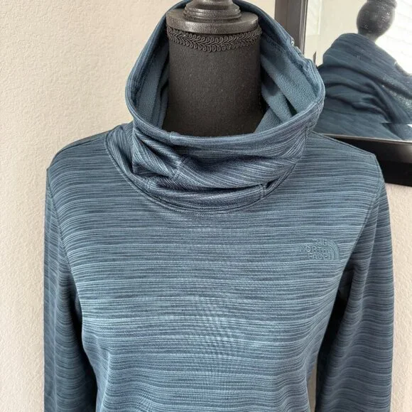 NORTH FACE Novelty Glacier Fleece Funnelneck Pullover Shirt Ink Blue Small - Picture 6 of 13